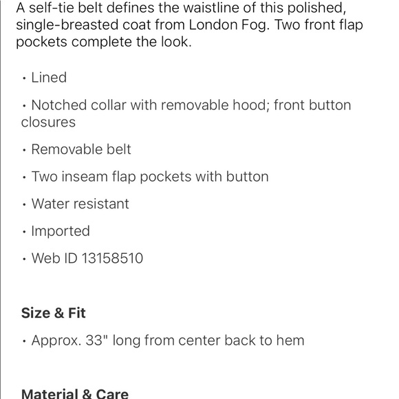 London Fog Petite Hooded Belted Trench Coat - Picture 9 of 9